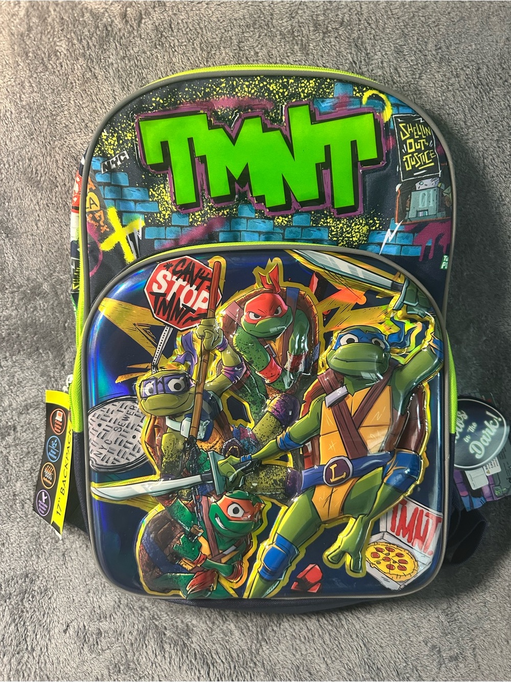 Kids Backpack – Neon Green Teenage Mutant Ninja Turtles